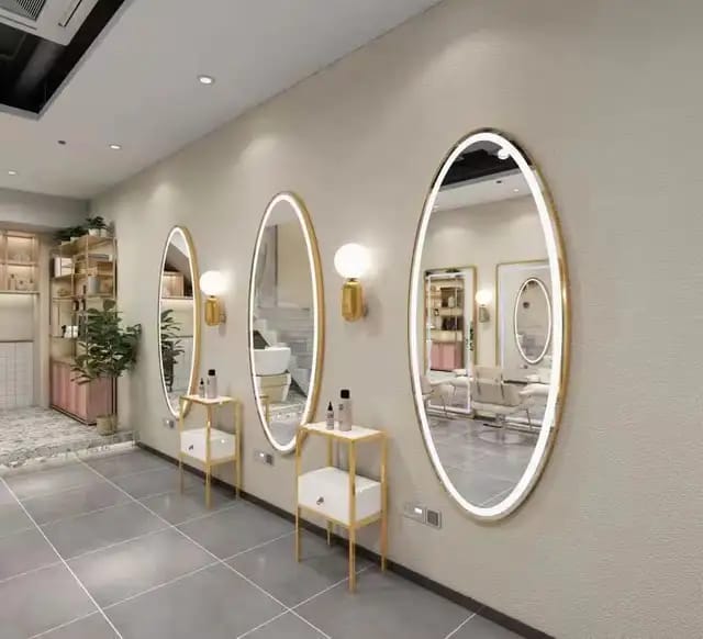 Oval Mirror (190cm) - Professional Salon Equipment at Tessla Equipment Store